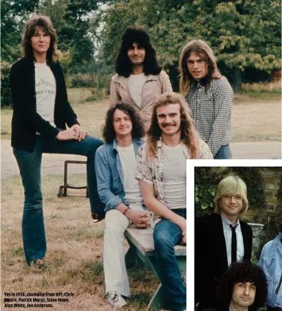  ??  ?? YES IN 1974, CLOCKWISE FROM LEFT: CHRIS SQUIRE, PATRICK MORAZ, STEVE HOWE, ALAN WHITE, JON ANDERSON.