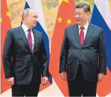  ?? FOTO: ALEXEI DRUZHININ/DPA ?? Partner: Präsident Xi Jinping, rechts, und Präsident Putin.