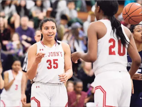  ?? Steven Ryan / Getty Images ?? Azzi Fudd, the No. 1-ranked recruit in the Class of 2021 out of St. John’s (Washington, D.C.), committed to UConn on Wednesday.