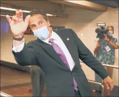  ??  ?? L’empereur: Gov. Cuomo enjoys handing down arbitrary diktats that keep kids locked in, even as viral death and hospitaliz­ation rates drop.