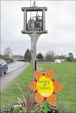  ?? Picture: Woodchurch in Bloom ?? Flowers and hearts with inspiratio­nal quotes were left throughout Woodchurch