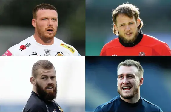  ??  ?? > Sam Simmonds, Jonny Hill, Luke Cowan-Dickie and Stuart Hogg are the four Exeter Chiefs named in the British & Irish Lions squad to tour South Africa