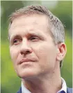  ??  ?? Missouri Gov. Eric Greitens spent almost six months fighting probes after his affair with an ex-hairdresse­r was revealed.