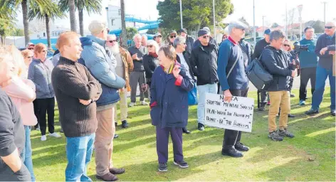  ?? ?? Property owners affected by the plan to build an expressway held a protest meeting and a march through Levin in 2019.