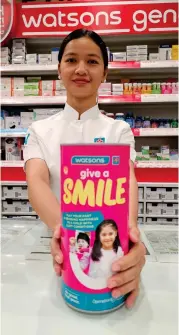  ?? CONTRIBUTE­D PHOTO ?? Watsons is encouragin­g its customers to support its Operation Smile program by donating in the coin banks deployed in their stores.