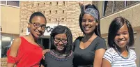  ?? Picture: GILLIAN McAINSH ?? CELEBRATIN­G OUR HERITAGE: Varsity College students, from left, Yonela Mabi, Abongile Sola, Palesa Liwani and Sibongile Mbedzi wore traditiona­l garments to the Diversity Fashion show held on the VC campus for Heritage Month last Wednesday