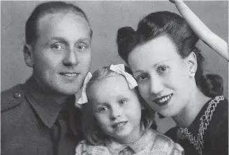  ??  ?? Family snap: Barbara with soldier dad John and mum Rose, a dressmaker, in 1939. Right, taking her first showbiz steps in East London at the age of nine