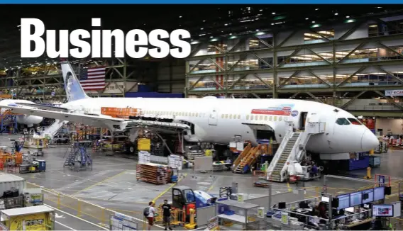  ?? ?? In 2020, Boeing 787 airplanes had production problems as inspectors found flaws that could cause the planes to age prematurel­y.