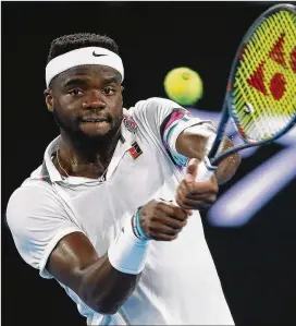  ?? JULIAN FINNEY / GETTY IMAGES ?? Up-and-coming American Frances Tiafoe advanced to the quarterfin­als of the recent Australian Open, where he fell in straight sets to Spain’s Rafael Nadal. But the 21-yearold Tiafoe, a Maryland native, is becoming known for his demonstrat­ive on-court ways.