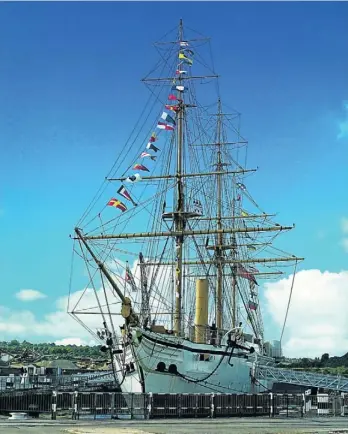  ?? Pictures: FIONA BRUCE ?? WALK THE PLANKS: The HMS Gannet, launched in 1878, is one of several ships preserved at the Chatham Historic Dockyard in Kent