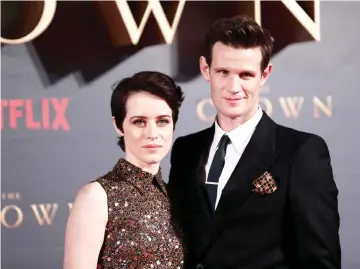  ?? — Reuters file photo ?? Foy, who plays Queen Elizabeth II, and Smith who plays Philip Duke of Edinburgh, attend the premiere of ‘The Crown’ Season 2 in London, Britain, on Nov 21, 2017.