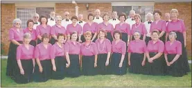  ??  ?? The Dubbo City Choristers “prettied up in the pink and pearls” performed for the Queen during her 1992 visit to Dubbo.