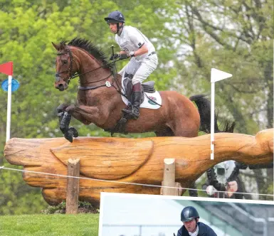  ??  ?? Above: Harry Meade, making an extraordin­ary comeback from a serious head injury last autumn, pilots five-star debutant Superstiti­on (fifth) to one of only fours clears inside the time