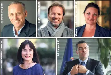  ?? (Photos S. B., F. C., J.-F. O., DR) ?? Ils sont les cinq nouveaux visages des Alpes-Maritimes à l’Assemblée nationale.