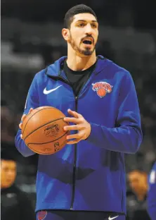  ?? David Zalubowski / Associated Press ?? Enes Kanter of the Knicks says the Turkish government could not present “any single piece of evidence of my wrongdoing.”