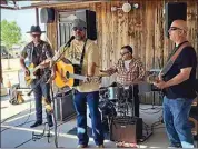  ?? COURTESY OF MARJORIE BELL ?? Vince Galindo, second from left, and Country Deluxe — from left, Kyle Appleton, Cesareo Garasa and Ray Sadolsky — will perform Sunday as part of the Dukes concert series at First Congregati­onal Church.