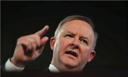  ?? Photograph: Lukas Coch/AAP ?? Anthony Albanese says Australian­s don’t just aspire to more material wealth for themselves but ‘better things for their family, for their neighbours, for their community and for their nation’.