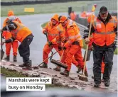  ?? ?? Marshals were kept busy on Monday