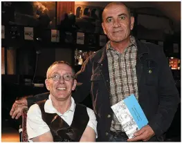  ??  ?? Right: John ‘Dixie’ Nugent pictured at the launch of his book of poetry in The Venue at McHugh’s with Martin Collins.