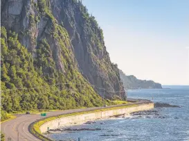  ?? Mathieu Dupuis / Quebec Maritime | Associated Press ?? The loop around the Gaspe is popular with bicyclists and motorcycle riders.