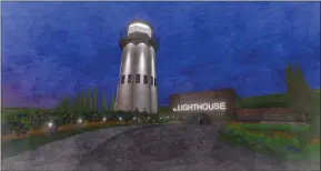  ?? SpecialtoT­heHerald ?? Artistic rendering of proposed 35-metre lighthouse at Goat’s Peak Winery.