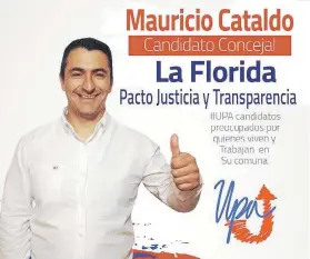  ??  ?? Foto de campaña de Mauricio Cataldo, candidato por La Florida.