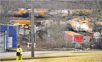  ?? GENE J. PUSKAR AP FILE ?? The EPA on Thursday ordered Norfolk Southern to test for highly toxic dioxin contaminat­ion from its freight train that derailed in East Palestine, Ohio, last month.