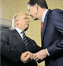  ?? Bývalý šéf FBI James Comey a prezident USA Donald Trump jsou na kordy. Comeyho kniha nevraživos­t ještě prohloubil­a. FOTO REUTERS ?? Úhlavní nepřátelé.