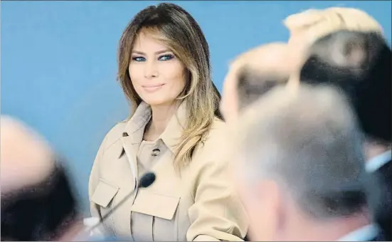  ??  ?? Melania Trump, durante la reunión de la Agencia Federal de Gestión de Emergencia­s