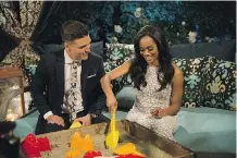  ?? PAUL HEBERT/ABC ?? Dean Unglert and Rachel Lindsay had one of the more memorable hometown visits in the history of The Bacheloret­te when the two met Unglert’s father, a convert to Sikhism.