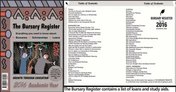  ??  ?? The Bursary Register contains a list of loans and study aids.