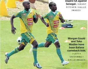  ?? / LEFTY SHIVAMBU / GALLO IMAGES ?? Morgan Gould and Teko Modise have been Bafana comeback kids.