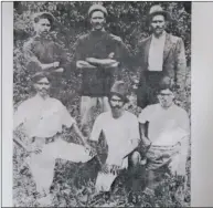  ?? PICTURE FROM LEGENDS OF THE TIDE ?? When all hope was lost, it was Mariemutho­o who said ‘our people are dying in front of us’ and what became known as the ‘Padavatan Six’ took up the challenge and rescued almost 200 people in their banana boat. Back row (left to right) S Govender,...