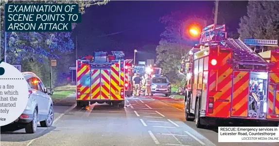  ?? LEICESTER MEDIA ONLINE ?? RESCUE: Emergency services in Leicester Road, Countestho­rpe