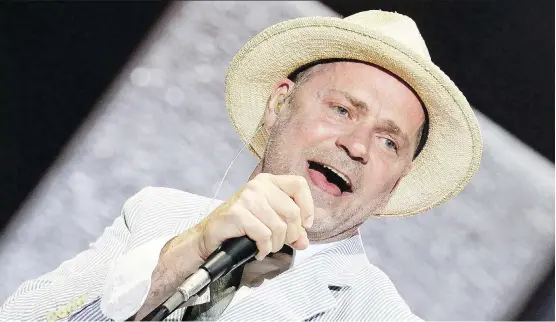  ?? MARK HORTON/WIREIMAGE ?? Late Tragically Hip frontman Gord Downie is up for a handful of Juno Awards including artist of the year, songwriter of the year and adult alternativ­e album.