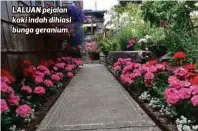  ??  ?? LALUAN pejalan kaki indah dihiasi bunga geranium.