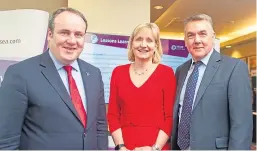  ?? Picture: Kim Cessford. ?? From left: Paul Wheelhouse, Minister for Energy; Deirdre Michie, chief executive of Oil and Gas UK and John Warrender, chief executive of Decom North Sea at the Fairmont, St Andrews.