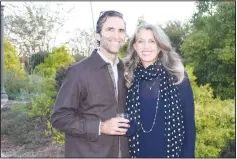  ?? (NWA Democrat-Gazette/Carin Schoppmeye­r) ?? Bill and Nika Waitsman enjoy the Greening of the Garden.