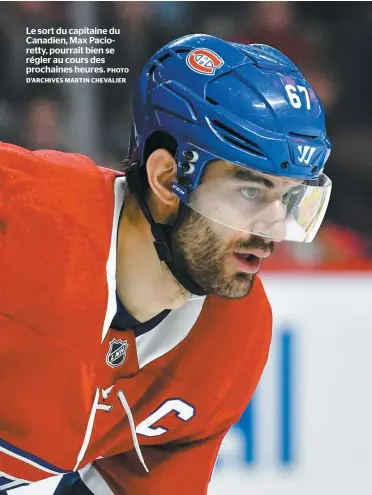  ?? PHOTO D’ARCHIVES MARTIN CHEVALIER ?? Le sort du capitaine du Canadien, Max Pacioretty, pourrait bien se régler au cours des prochaines heures.