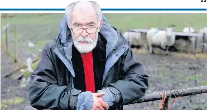  ??  ?? ●●Trevor McLean at Stanley Hall farm, where the sheep were attacked