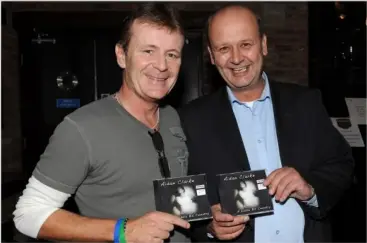  ??  ?? One of the special fundraiser­s.....Aidan Clarke pictured at the launch of his CD ‘A little bit Country’ with Peter Moroney in aid of SOSAD and the Gary Kelly Centre.