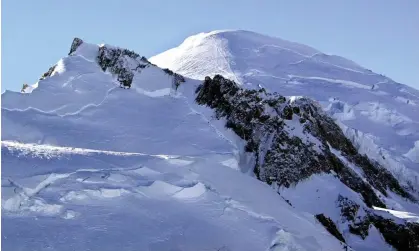  ?? ?? Mont Blanc. Mountain gendarmes said the avalanche appeared to have been set off by a group of skiers higher up the slopes. Photograph: Patrick Gardin/AP