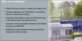  ?? IMAGE FROM SCREENSHOT ?? The county commission­s in Berks, Chester and Montgomery have all voted to establish a regional rail authority. Public hearings are set for April.