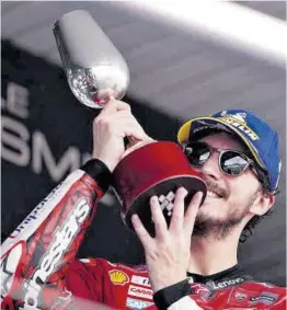  ?? Alejandro Ceresuela ?? L’italià ‘Pecco’ Bagnaia (Ducati) va guanyar ahir com un campió a Jerez.