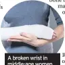  ??  ?? A broken wrist in middle-age women after a fall is a classic sign of osteoporos­is