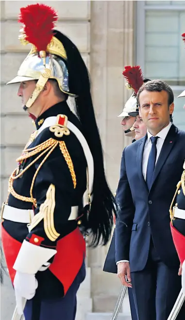  ??  ?? President Emmanuel Macron at the Elysée Palace in Paris yesterday. There are fears that he could harden France’s stance on Brexit as he pushes for greater European integratio­n