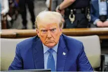  ?? Eduardo Munoz/TNS ?? Former President Donald Trump sits in the courtroom during his civil fraud trial at New York State Supreme Court on Nov. 6 in New York City.