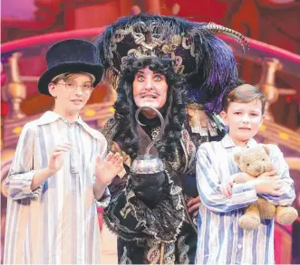  ?? Picture: Richard Gosling ?? Sebastian Witt, Todd McKenney and Charlie Dunn star in Peter Pan.