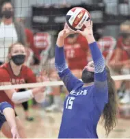  ?? CURT HOGG / NOW NEWS GROUP ?? The play of Brookfield Central senior setter Tatum Kebisek, shown in the sectional final last season, is a key reason the Lancers remain the area's top-ranked team.