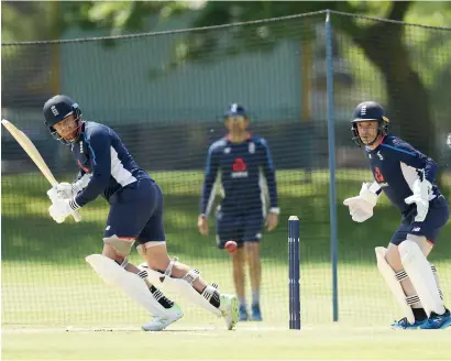  ?? Getty Images ?? Jonny Bairstow of England bats during a practice session at Richardson Park, in Perth on Thursday. —